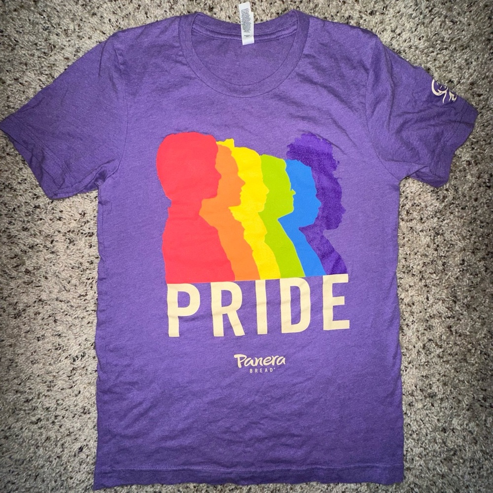 2021 Panera Bread Restaurant, I Belong Pride Rainbow Employee T-Shirt Sz S LGBTQ